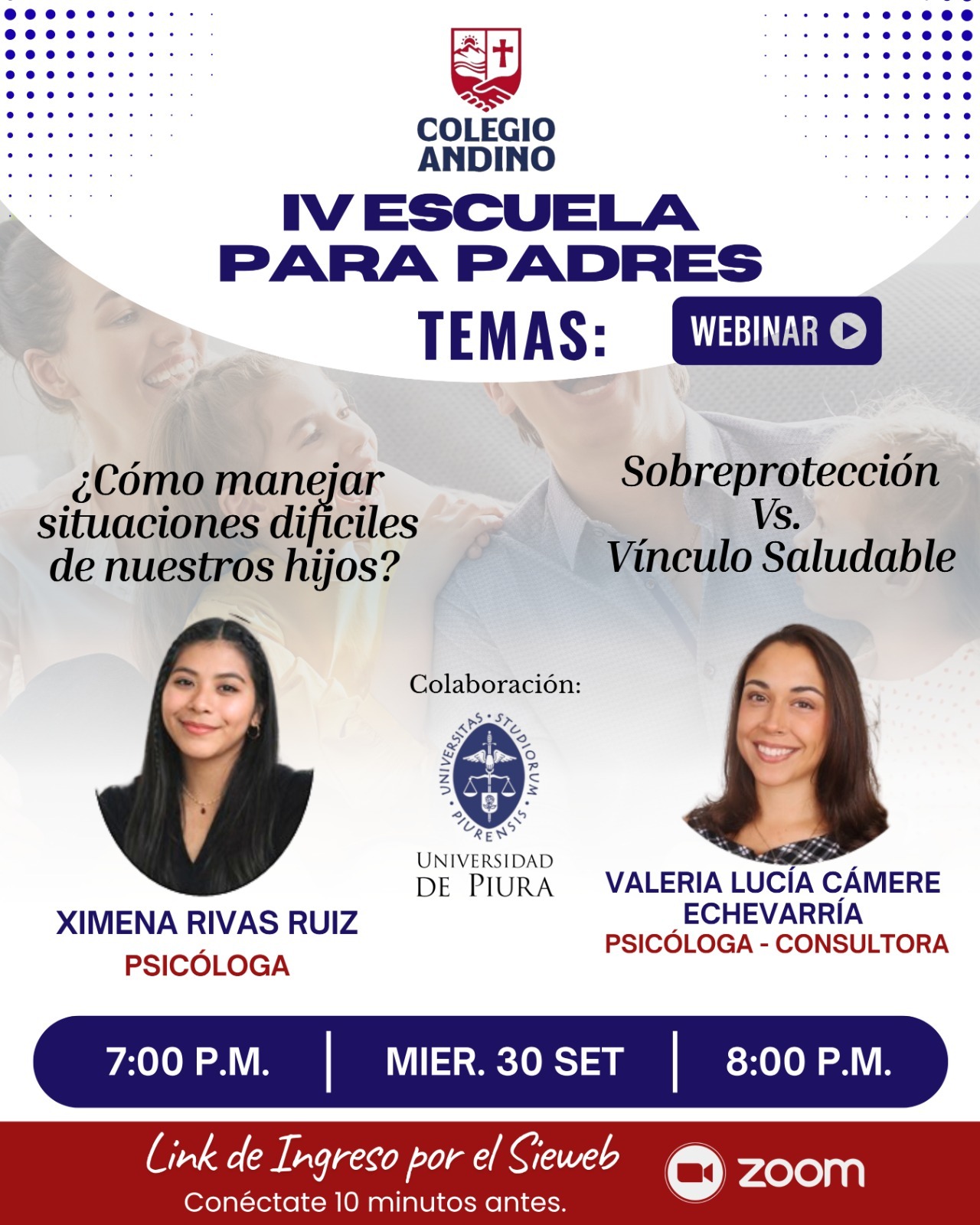 Invitación Escuela de Padres - Conferencia Zoom